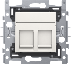 Niko 101-65114 2 RJ11-aansluitingen UTP vlakke uitvoering sokkel en afwerkingsset white