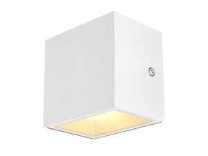 SLV SITRA CUBE WL LED outdoor wanden plafondarmatuur wit IP44 3000K 10W Wandarmaturen