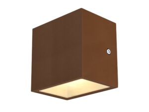 SLV SITRA CUBE WL LED outdoor wanden plafondarmatuur roestkleurig IP44 3000K 10W Wandarmaturen