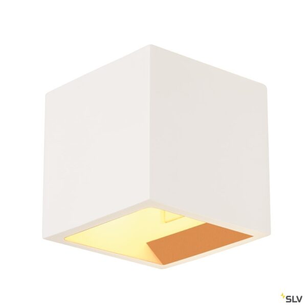 SLV Belgium PLASTRA CUBE wand armatuur vierkant wit gips armatuur G9 max. 42W Plafondarmaturen