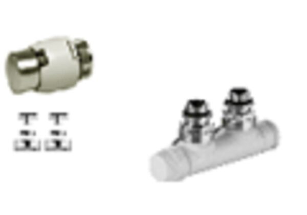 Honeywell Therafix Deco aansluitingsset muuraansluiting links wit 1/2″ Kranen 1/2