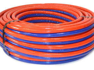 Tubipex buis op rol dubbel voorgeïsoleerd D 16 mm L 50 m dikte 6 mm rood en blauw Tubipex 16 x 2 mm