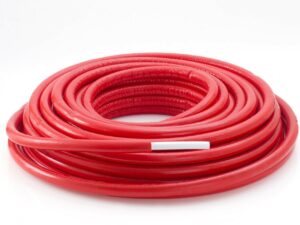 Tubipex buis op rol voorgeïsoleerd D 26 mm L 50 m dikte 6 mm rood Tubipex 26 x 3 mm